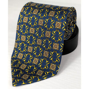 Mondo Uomo 100% Silk Neck Tie Made In Italy Geometric Novelty Print Silk 4"X58.5